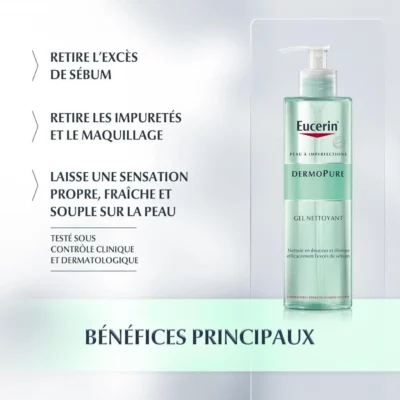 Eucerin dermopure gel nettoyant peaux a imperfections 200ml