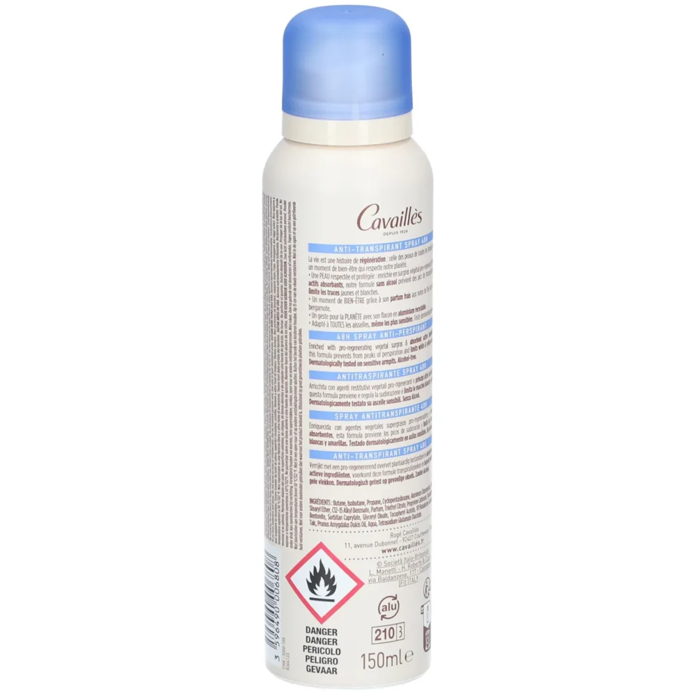 Rogé cavaillès déodorant absorb+ 48h anti-traces spray 150ml