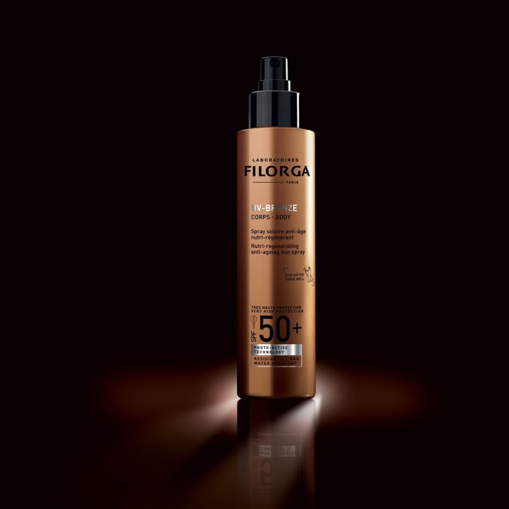 Filorga uv-bronze corps spray solaire anti-âge nutri-régénérant spf50+ 150 ml