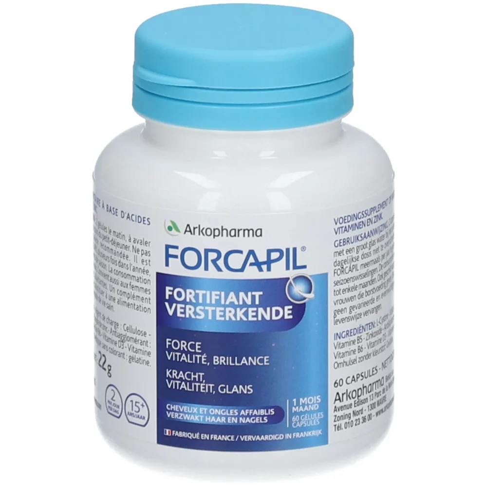 Forcapil cheveux et ongles zinc, vitamine 60 gélules