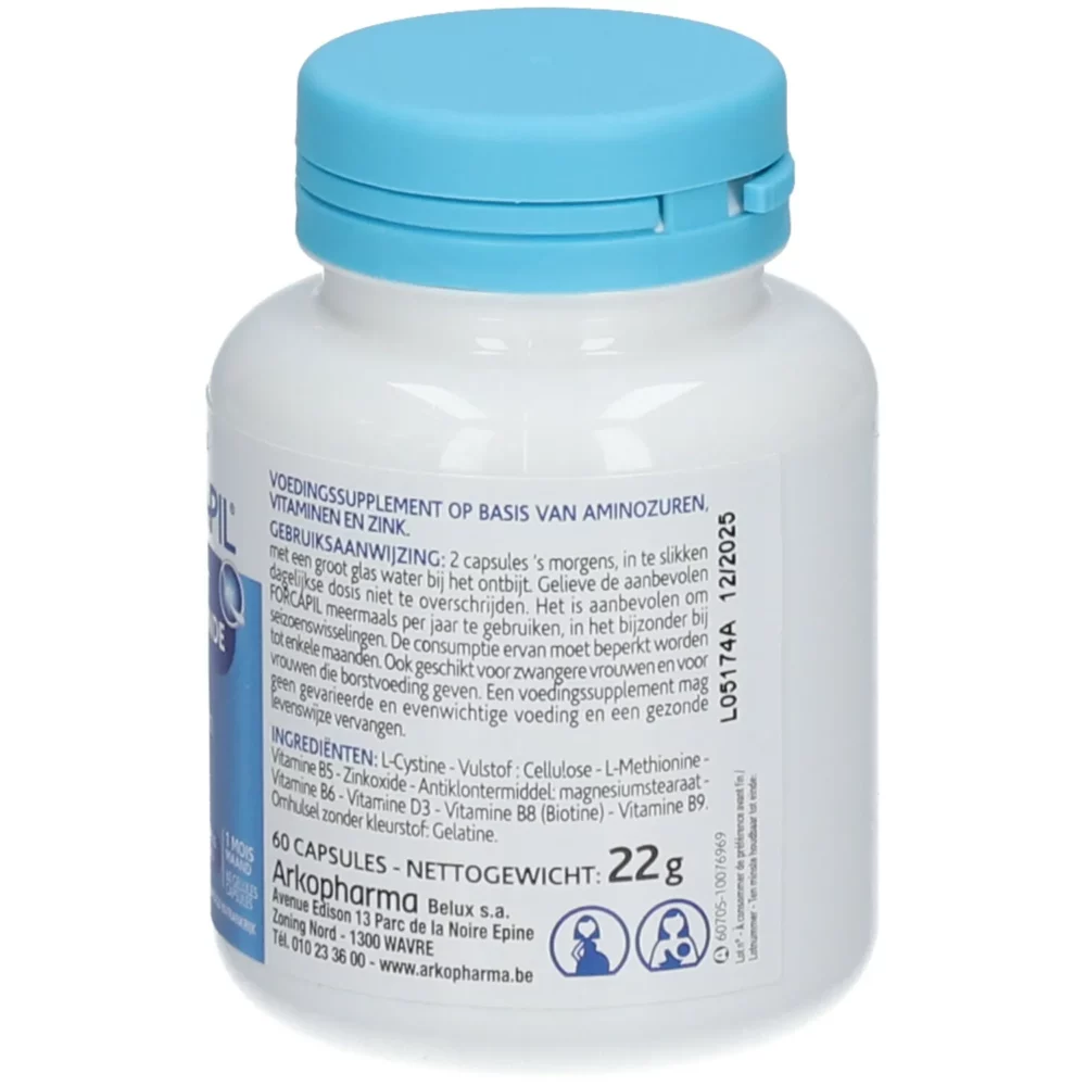 Forcapil cheveux et ongles zinc, vitamine 60 gélules