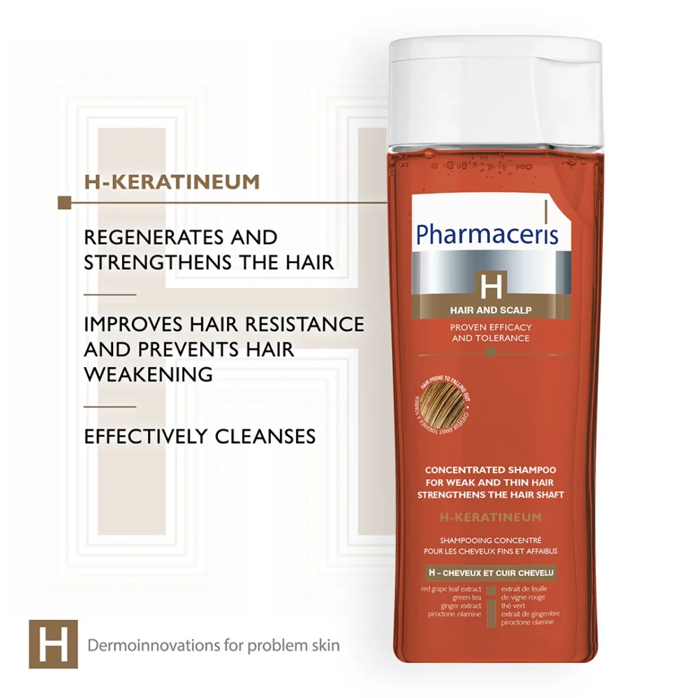 Pharmaceris h-keratineum shampooing cheveux fins 250ml