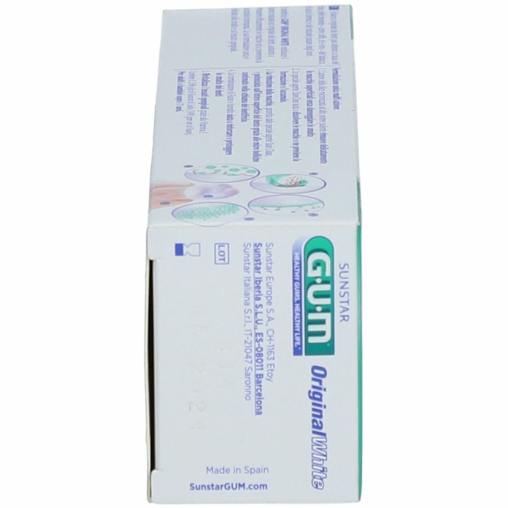 Gum original white dentifrice blancheur 75ml