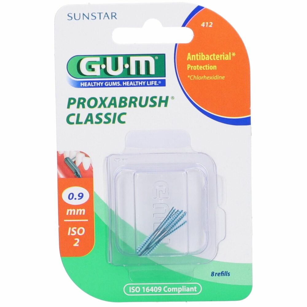 Gum brossettes proxabrush classic recharges 0,9mm 8 unités 412