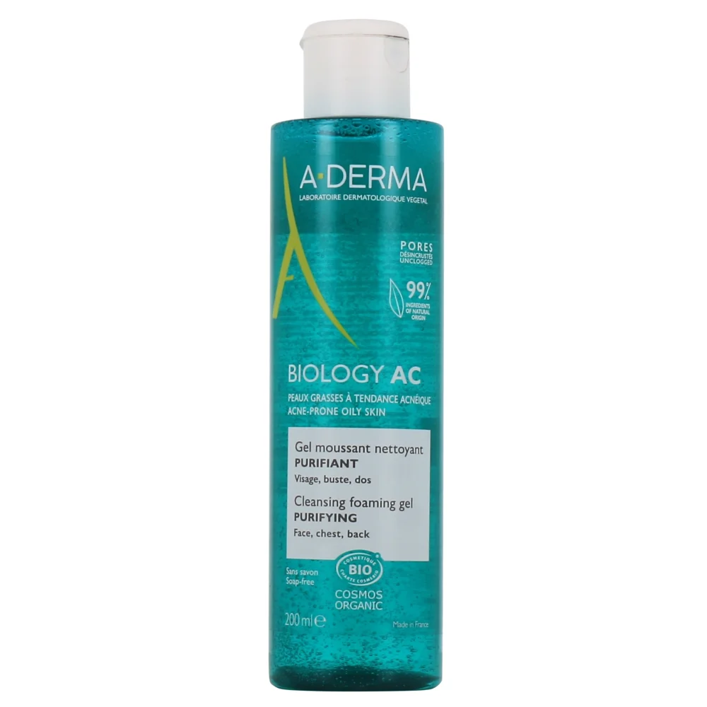 A-derma biology ac gel moussant nettoyant purifiant 200ml