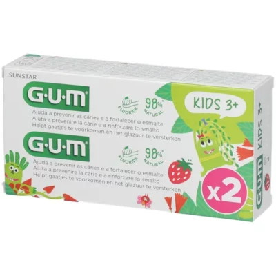 GUM Kids Dentifrice Fluoré 3 Ans et + Lot de 2 x 50 ml