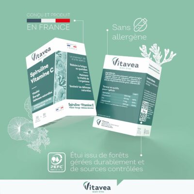 Vitavea spiruline vitamine c fer vitamine b9 30 gélules