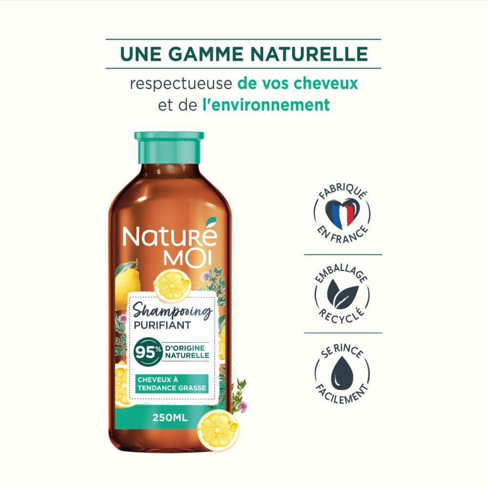 Naturé moi shampoing purifiant thym et citron bio 250ml