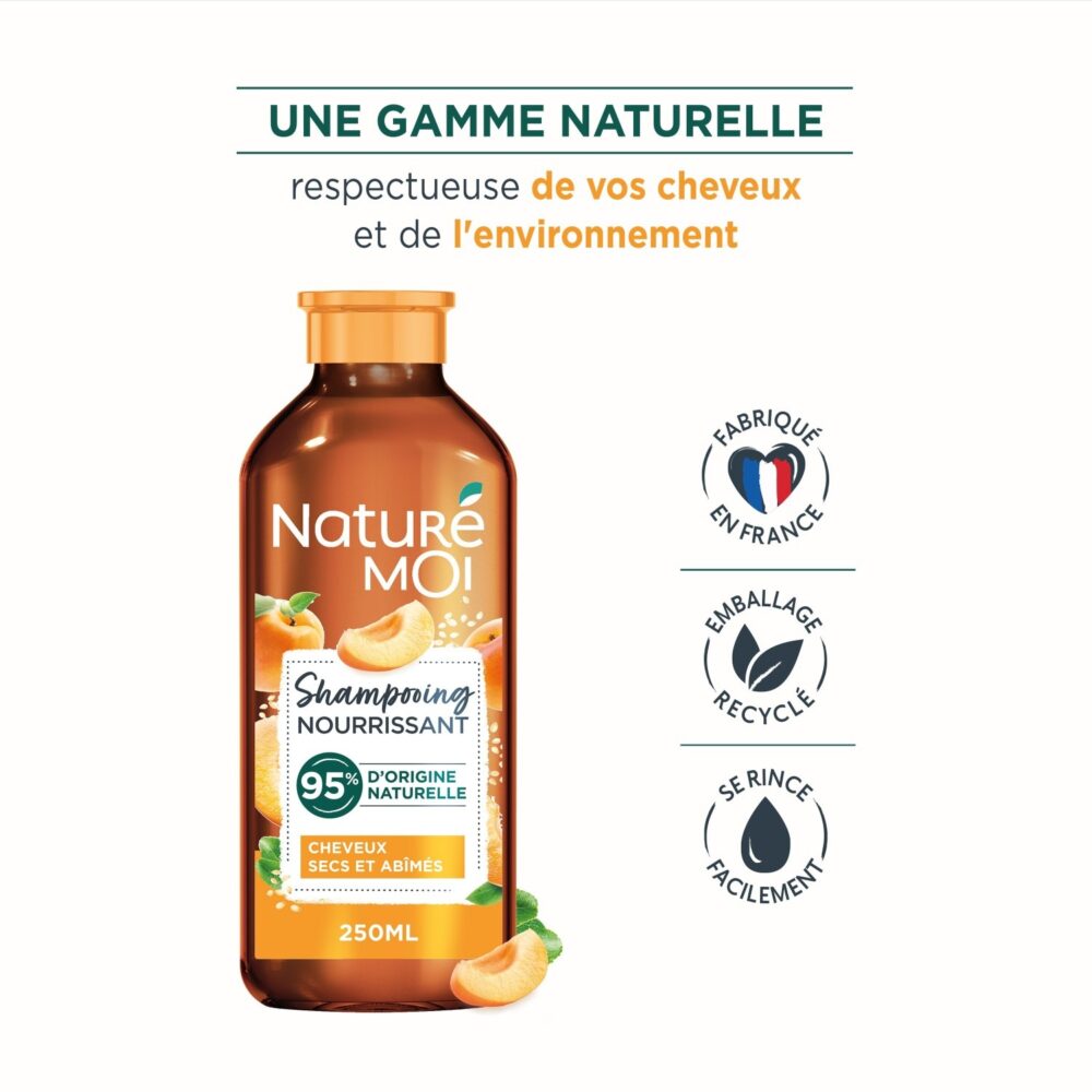 Naturé moi shampooing nourrissant abricot huile de sésame bio 250ml