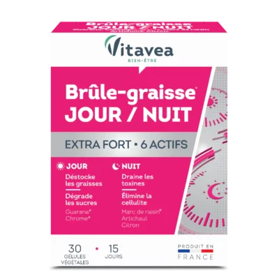 Vitavea Brule-Graisse Jour/Nuit Extra Fort 6 Actifs 30 Gélules