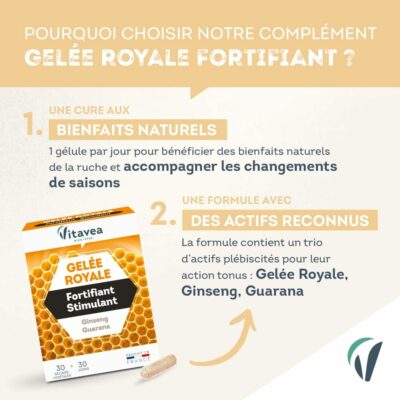 Vitavea Gelée Royale Fortifiant Stimulant + Ginseng 30 Gélules