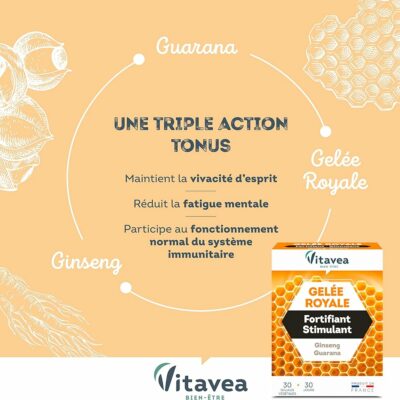 Vitavea gelée royale fortifiant stimulant + ginseng 30 gélules