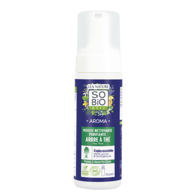 SO'BiO Aroma Mousse Nettoyante Purifiante Arbre à Thé Bio 150ml