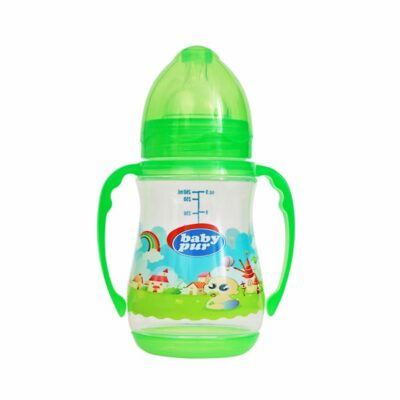 Biberon pastel avec double anse 250ml vert baby pur