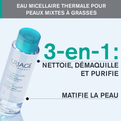 Uriage eau micellaire thermale peaux mixtes à grasses 250ml