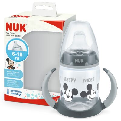 NUK First Choice Tasse Mickey Mouse Gris 150ml 6-18 Mois