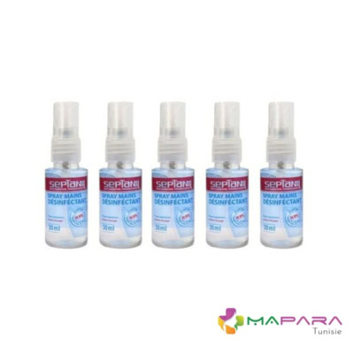 5 x spray de poche desinfectant antibacterien 30 ml septanil