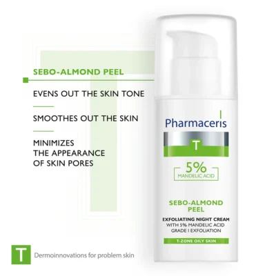 Pharmaceris T Sebo Almond Peel Crème Nuit Exfoliante 50ml