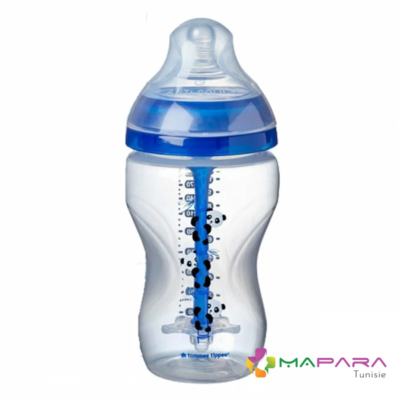 tommee tippee advanced anti colique biberon 3m 340ml bleu panda