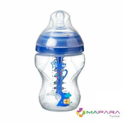 tommee tippee biberon advanced anti colique 0m 260ml bleu maparatunisie