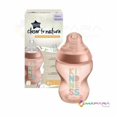 Tommee Tippee Close To Nature Biberon 0m+ 260ml Pink - MaparaTunisie