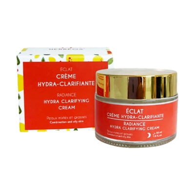 HERBÉOS Crème Hydra Clarifiante Éclat Nuit Peaux Mixtes à Grasses 50 ml