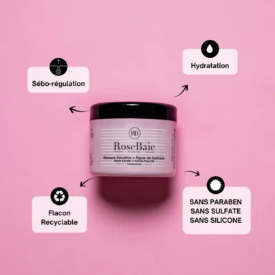 RoseBaie Masque à La Kératine et à L’huile de Figue de Barbarie 500ml