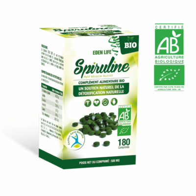 EDEN LIFE Spiruline Bio 180 Comprimes maparatunisie