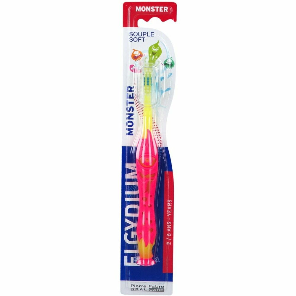 Elgydium monster kids brosse a dents souple 2/6 ans maparatunisie