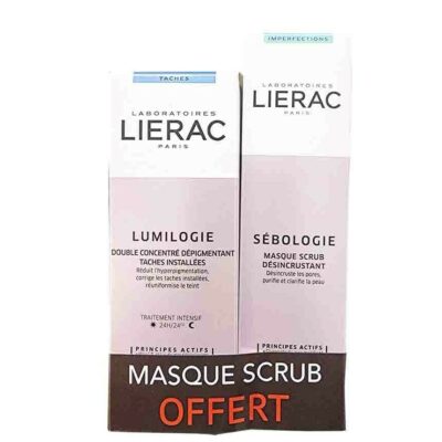 LIERAC Coffret Lumilogie + Sebologie Masque Scrub Offert