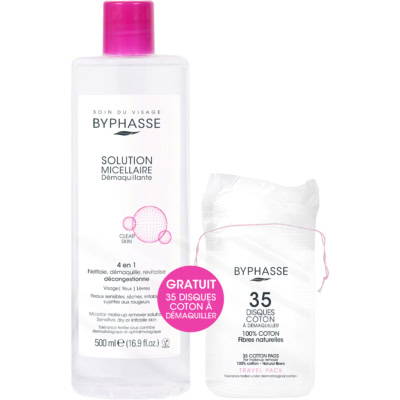 BYPHASSE Solution Micellaire Demaquillante 4 En 1 Clear Skin 500ml