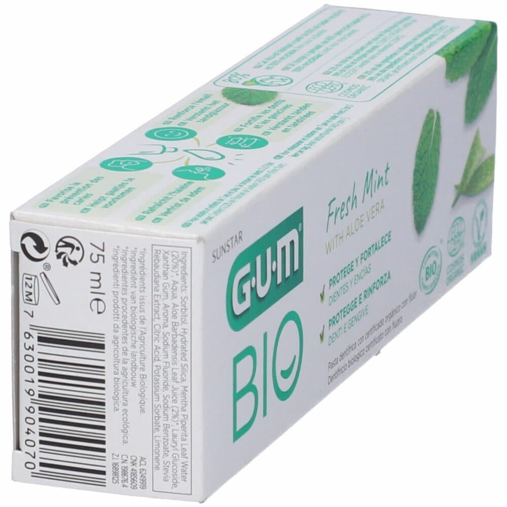 Gum bio dentifrice fresh mint et aloe vera 75ml