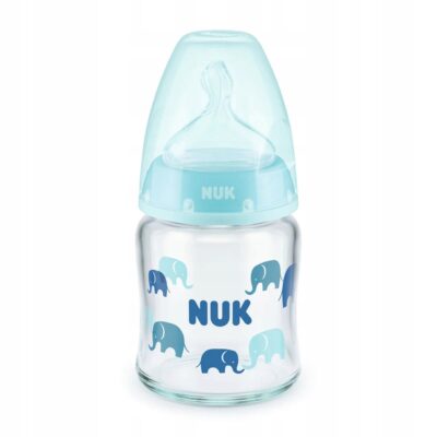 NUK FIRST CHOICE+ Biberon Temperature Control 0-6m en Verre Bleu 150ml