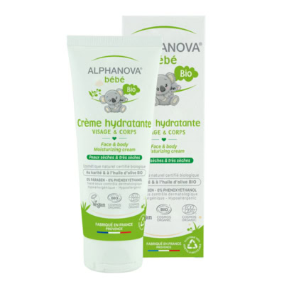 Alphanova bebe bio creme hydratante visage et corps 75ml