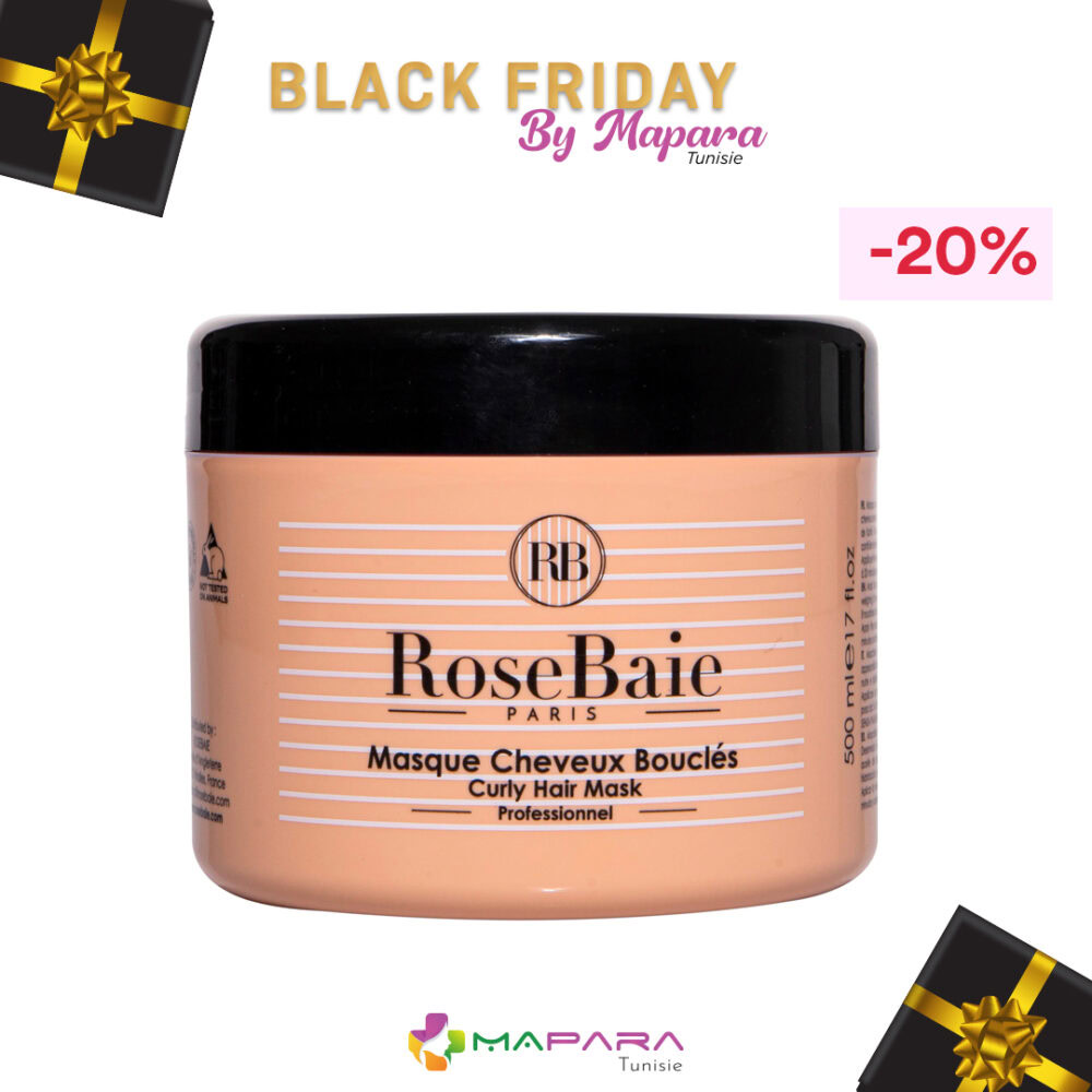 Rosebaie masque cheveux bouclés kératine et huile d'avocat 500ml