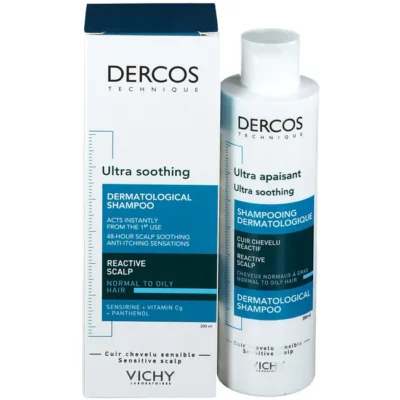 Vichy dercos shampoing dermatologique ultra apaisant cheveux normaux à gras 200ml