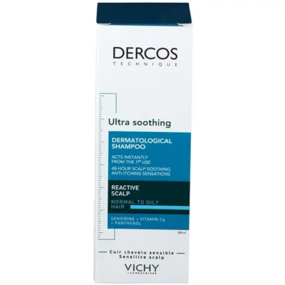 Vichy dercos shampoing dermatologique ultra apaisant cheveux normaux à gras 200ml