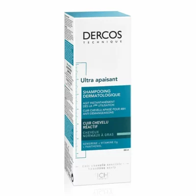 Vichy dercos shampoing dermatologique ultra apaisant cheveux normaux à gras 200ml