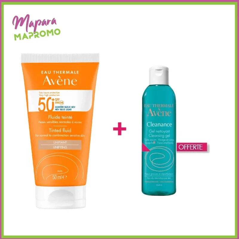 Avene Duo Ecran Fluide Teinte + Cleanance Gel 100 ml Gratuit