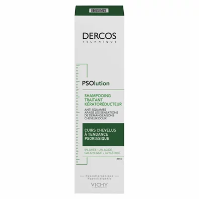 Vichy dercos shampoing traitant kératoréducteur psolution 200ml