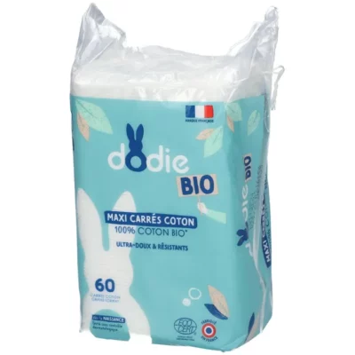 Dodie maxi carrés coton bio 60 unités