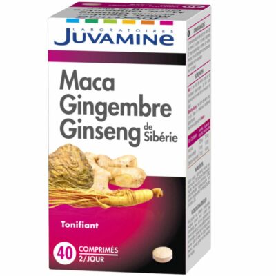 JUVAMINE Maca Gingembre Ginseng de Siberie 40 comprimé