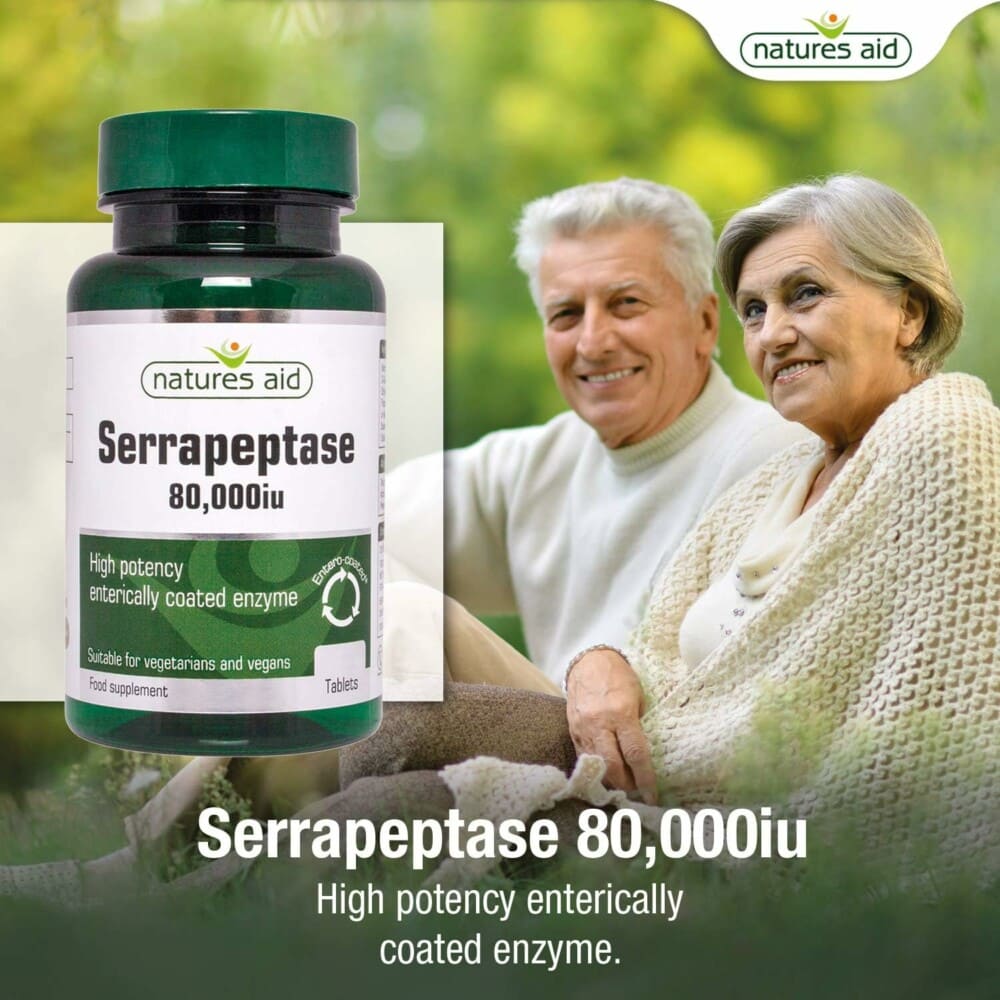 Natures aid serrapeptase 80000iu 90 gélules