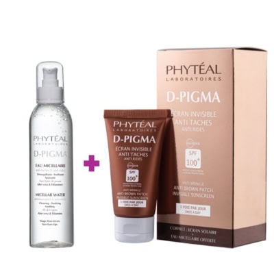 PHYTEAL Dpigma Ecran Teinte Beige Rosé SPF50 + Dpigma Eau Micellaire à L'aloe Vera 250ml (Offerte)