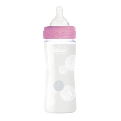 Chicco Well Being Biberon Verre Débit Lent 0 Mois+ 240ml