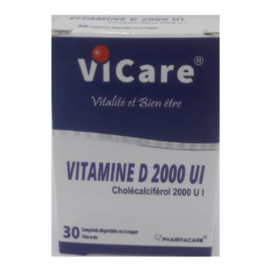 Pharmacare Vicare Vitamine D 2000UI 30 Comprimés