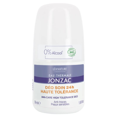 JONZAC Déo Haute Tolérance 24H Anti-Trace Bio Peaux Sensibles 50ml