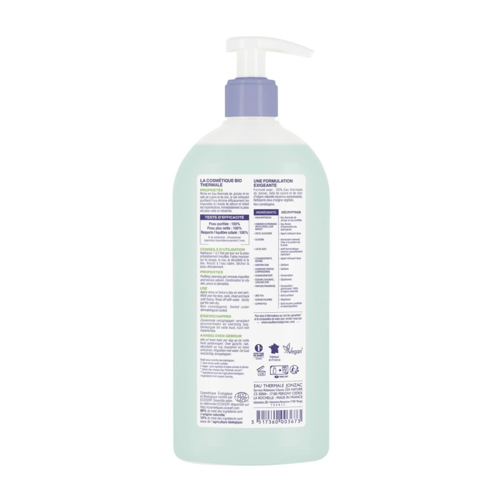 Jonzac pure gel nettoyant purifiant 400 ml