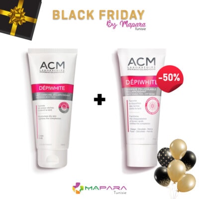 Acm depiwhite lait corporel 200ml + depiwhite masque pelliculable éclaircissant 40ml (-50%)