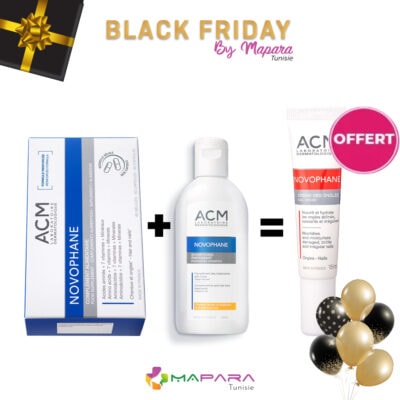 ACM NOVOPHANE Ongles et Cheveux 60 Gelules + NOVOPHANE Shampoing Energisant 200ml + NOVOPHANE Crème Soin des Ongles 15ml (Offert)